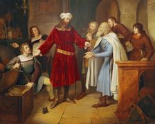 Leopold von Babenberg hands over his treasures to the citizens of Vienna, 1836. Creator: Leander Russ