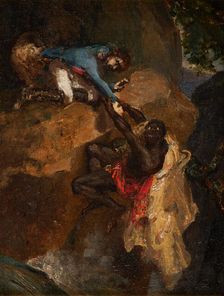 Leopold d'Auverney, the dog Rask and Habibrah (Bug - Jargal), c.1826. Creator: Unknown