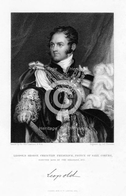 Leopold of Saxe-Coburg and Gotha, 1831.Artist: J Thomson