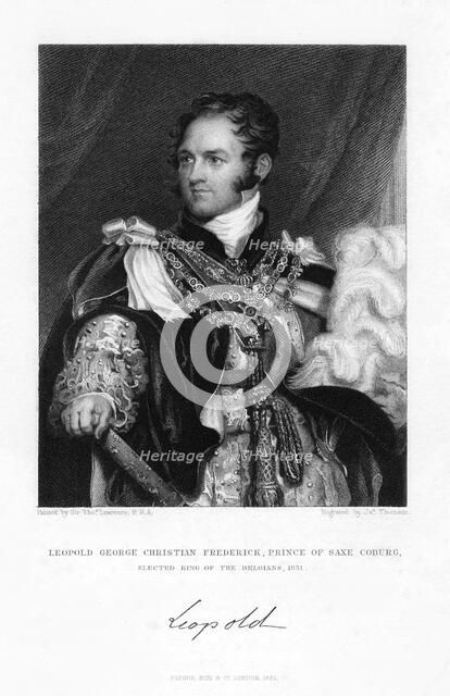 Leopold of Saxe-Coburg and Gotha, 1831.Artist: J Thomson
