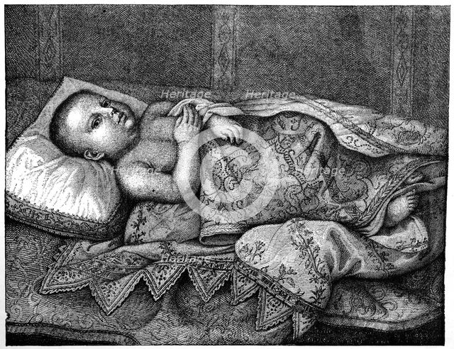 Leopoldo de' Medici (1617-1675) in his cradle, 1882. Artist: Unknown