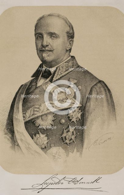 Leopoldo O'Donnell (1809-1867), Spanish military and politician, 1869. Creator: Jose Cuevas.