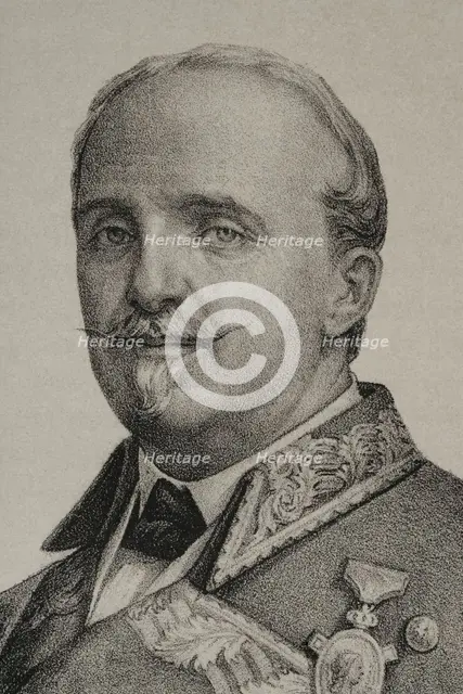 Leopoldo O'Donnell (1809-1867), Spanish military and politician, 1869. Detail. Creator: Jose Cuevas.
