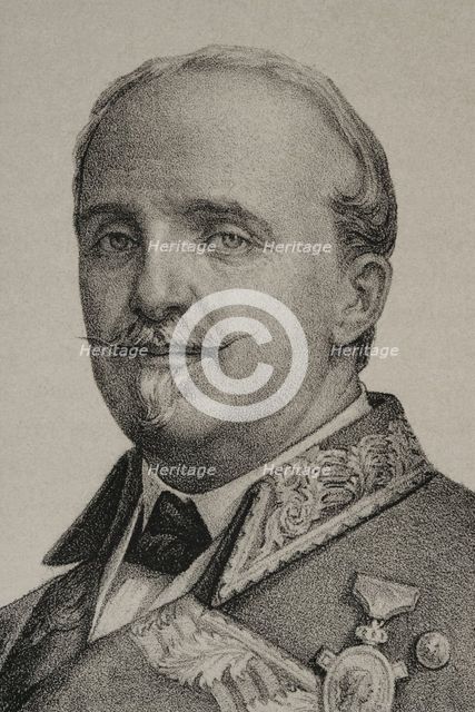 Leopoldo O'Donnell (1809-1867), Spanish military and politician, 1869. Detail. Creator: Jose Cuevas.