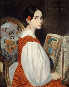Léopoldine au Livre d'Heures, 1835. Creator: Auguste de Chatillon