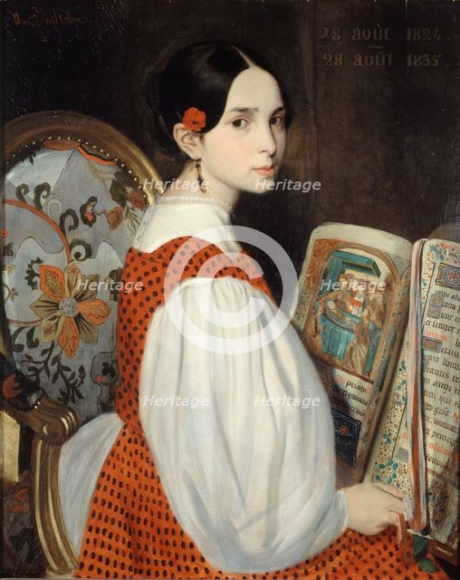 Léopoldine au Livre d'Heures, 1835. Creator: Auguste de Chatillon.