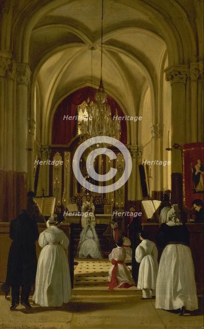 Leopoldine's first communion at Fourqueux, September 8, 1836, 1836. Creator: Auguste de Chatillon.