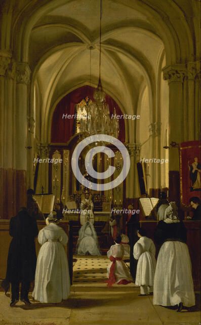 Leopoldine's first communion at Fourqueux, September 8, 1836, 1836. Creator: Auguste de Chatillon.