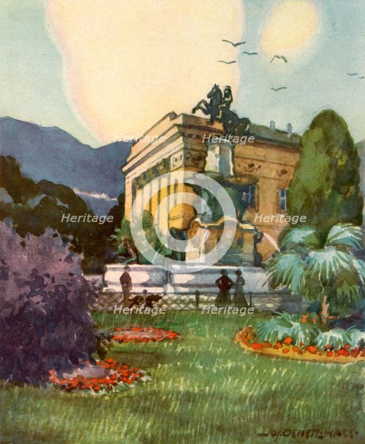 'Leopoldsbrunnen und Stadttheater', (Leopold's fountain and city theater), c1929. Creator: Unknown.