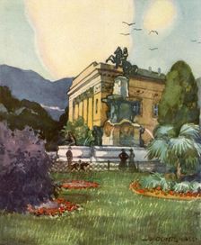 Leopoldsbrunnen und Stadttheater (Leopold's fountain and city theater), c1929. Creator: Unknown