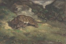 Leopard and Serpent, 1810-75. Creator: Antoine-Louis Barye
