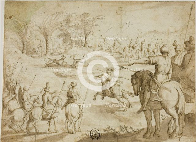 Leopard Hunt in Persia, n.d. Creator: Unknown.