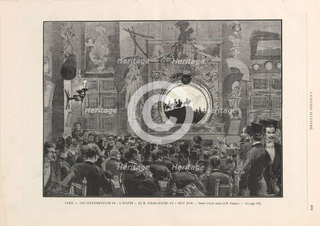 L'Épopée by M. Caran d'Ache at the shadow theater "Chat noir", 1887. Creator: Tinayre, Louis (1861-1942).