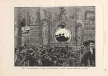 L'Épopée by M. Caran d'Ache at the shadow theater "Chat noir", 1887. Creator: Tinayre, Louis (1861-1942)