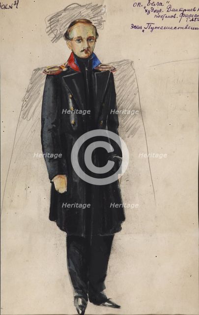 Lermontov. Costume design for the opera Béla by A. Alexandrov, 1946. Artist: Dmitriyev, Vladimir Vladimirovich (1900-1948)