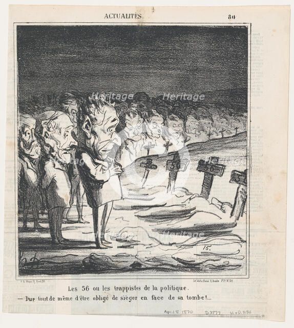 Les 56 ou les trappistes de la politique, 1870. Creator: Honore Daumier.