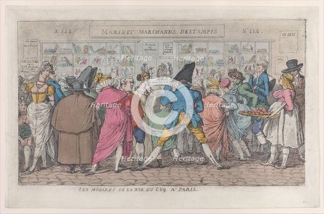 Les Musards de la Rue du Coq à Paris (Dawdlers of the Rue Coq), ca. 1810., ca. 1810. Creator: Thomas Rowlandson.