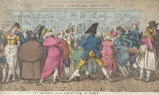 Les Musards de la Rue du Coq à Paris (Dawdlers of the Rue Coq, Paris), ca. 1810., ca. 1810. Creator: Thomas Rowlandson