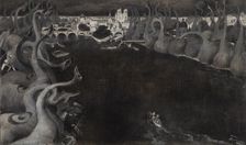 Les Macrobes : « L’armée des Macrobes était là rangée sur les deux rives », 1909. Creator: Andre Devambez