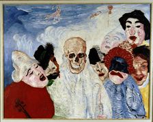 Les masques et la mort (Masks and death), 1897. Creator: Ensor, James (1860-1949)
