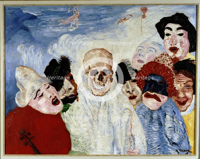 Les masques et la mort (Masks and death), 1897. Creator: Ensor, James (1860-1949).
