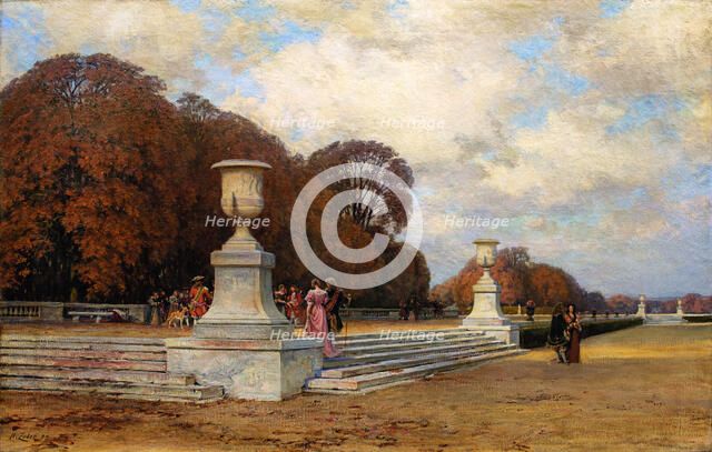 Les marches de marbre rose à Versailles, 1899. Creator: Zuber, Henri (1844-1909).