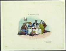 Les Métamorphoses du jour. L'attente d'un convive (The Metamorphoses of the day. Waiting for the gue Creator: Grandville, Jean-Jacques (1803-1847)