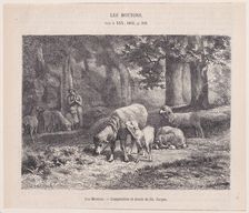 Les Moutons; from Magasin Pittoresque, 1862. Creator: François Rouget