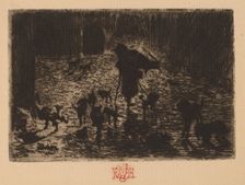 Les Noctambules (The Night Prowlers), 1876/1877. Creator: Felix Hilaire Buhot