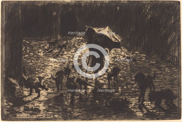 Les Noctambules (The Night Prowlers), 1876/1877. Creator: Felix Hilaire Buhot.