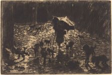 Les Noctambules (The Night Prowlers), 1876/1877. Creator: Felix Hilaire Buhot