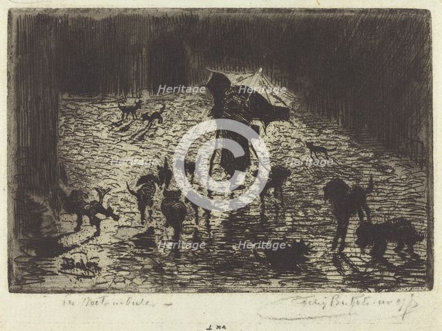 Les Noctambules (The Night Prowlers), 1876/1877. Creator: Felix Hilaire Buhot.