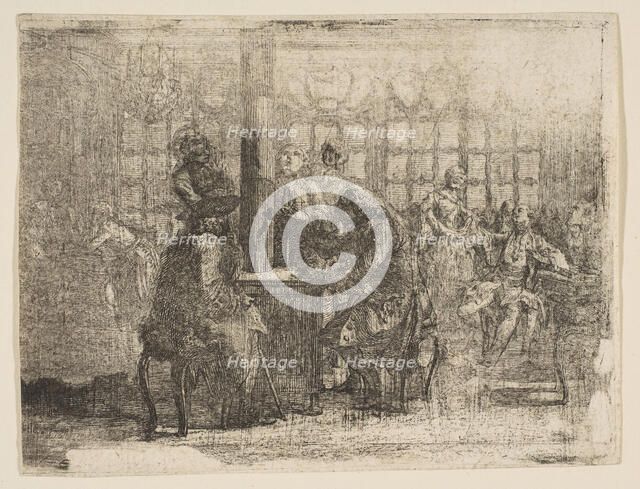 Les Nouvellistes, 1752. Creator: Gabriel de Saint-Aubin.