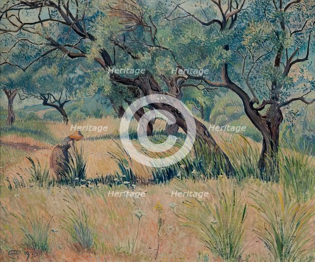 Les Oliviers, (Oliveraie Morning), 1930. Creator: Lucien Pissarro.