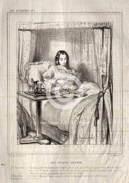 Les Actrices: Au petit lever..., 1843. Creator: Paul Gavarni (French, 1804-1866).