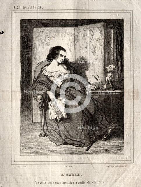 Les Actrices: LEtude, 1843. Creator: Paul Gavarni (French, 1804-1866).