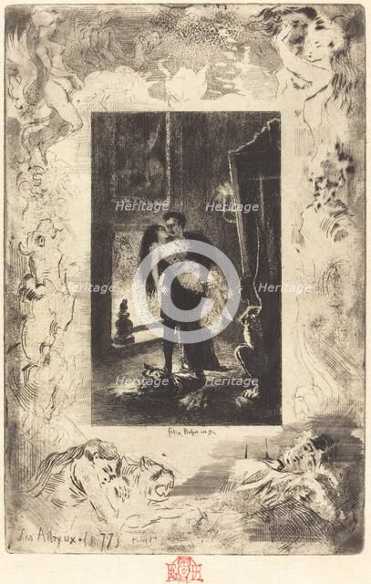 Les Adieux (The Parting), 1879/1880. Creator: Felix Hilaire Buhot.