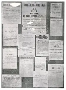 'Les affiches de la premiere semaine de la mobilisation sur les murs de Paris 1914. Creator: Unknown