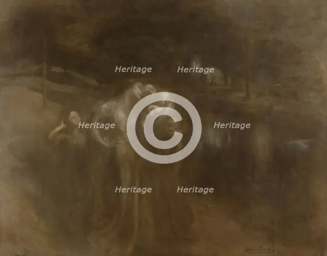 Les âges de la vie : les jeunes mères, between 1897 and 1900. Creator: Eugene Carriere.