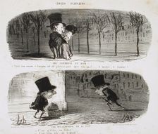 Les Agrémens du soir/Les Désagrémens de la nuit, 1853. Creator: Honore Daumier