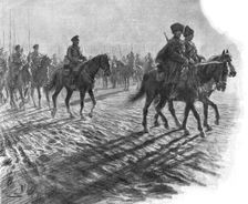 Les Aigles du Tsar; Les Partisans defilent devant le general qui les salue 1915. Creator: Unknown