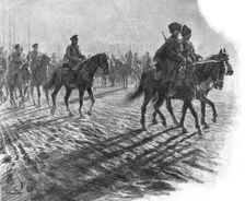 Les Aigles du Tsar; Les Partisans defilent devant le general qui les salue 1915. Creator: Unknown