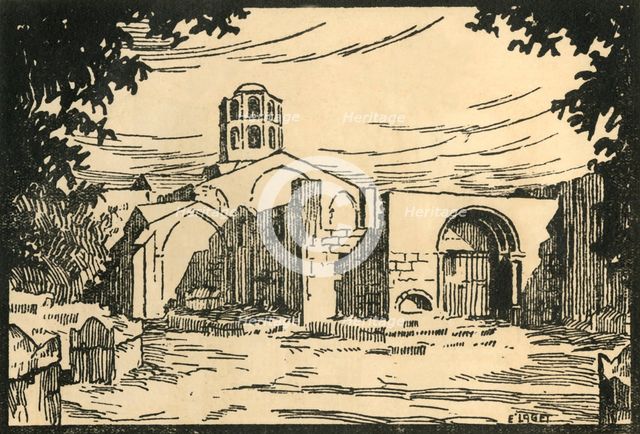 'Les Alyscamps, Chapelle Shonorat - The Alyscamps. and the Chapel St-Honorat', c1920s. Creator: E Laget.