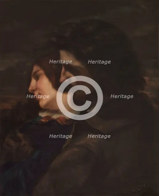 Les amants dans la campagne. Sentiments du jeune âge, c.1844. Creator: Gustave Courbet.