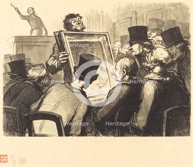 Les Amateurs de tableaux a l'hotel Bouillon, 1862. Creator: Charles Maurand.