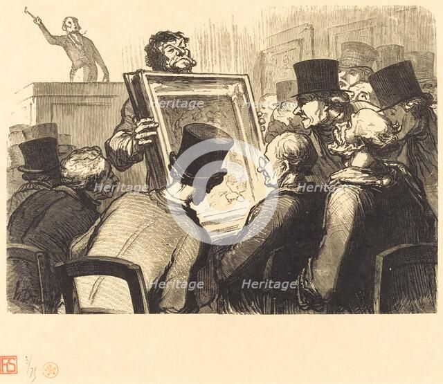 Les Amateurs de tableaux a l'hotel Bouillon, 1862. Creator: Charles Maurand.