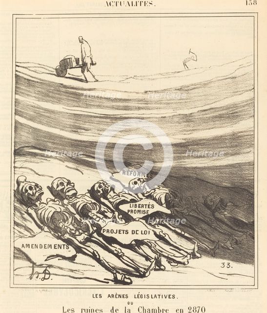 Les arènes législatives, 1870. Creator: Honore Daumier.
