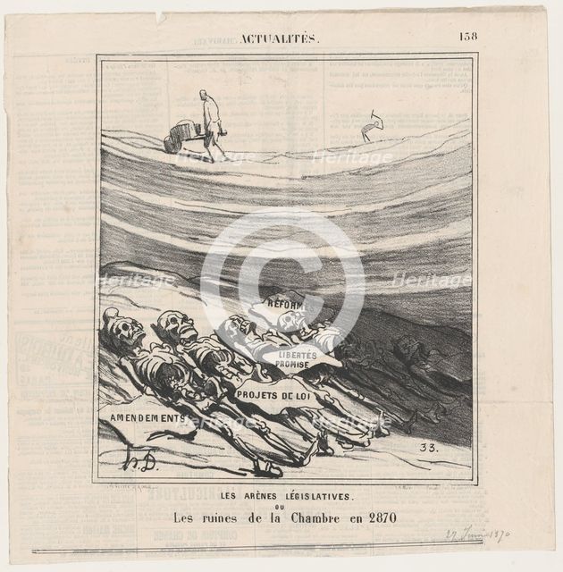 Les arènes législatives, 1870. Creator: Honore Daumier.