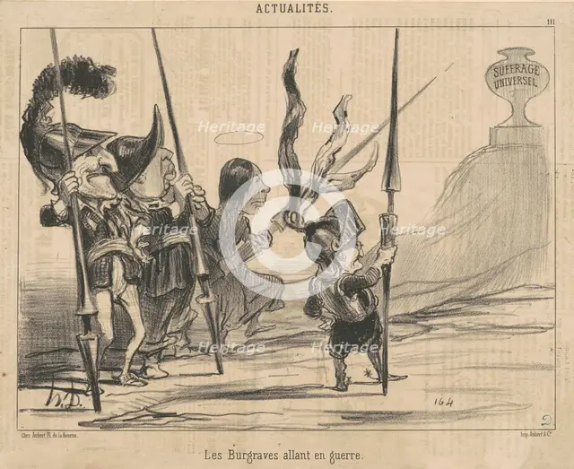 Les burgraves allant en guerre, 19th century. Creator: Honore Daumier.