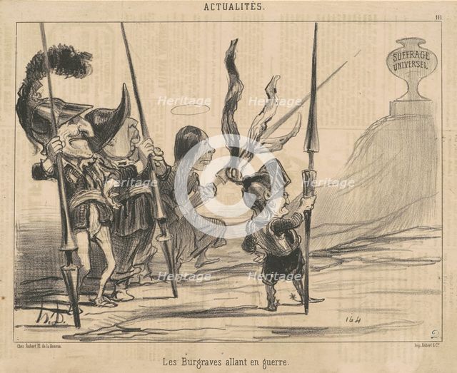 Les burgraves allant en guerre, 19th century. Creator: Honore Daumier.